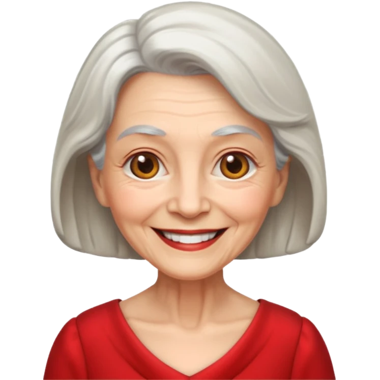 elderly woman with red dress  emoji