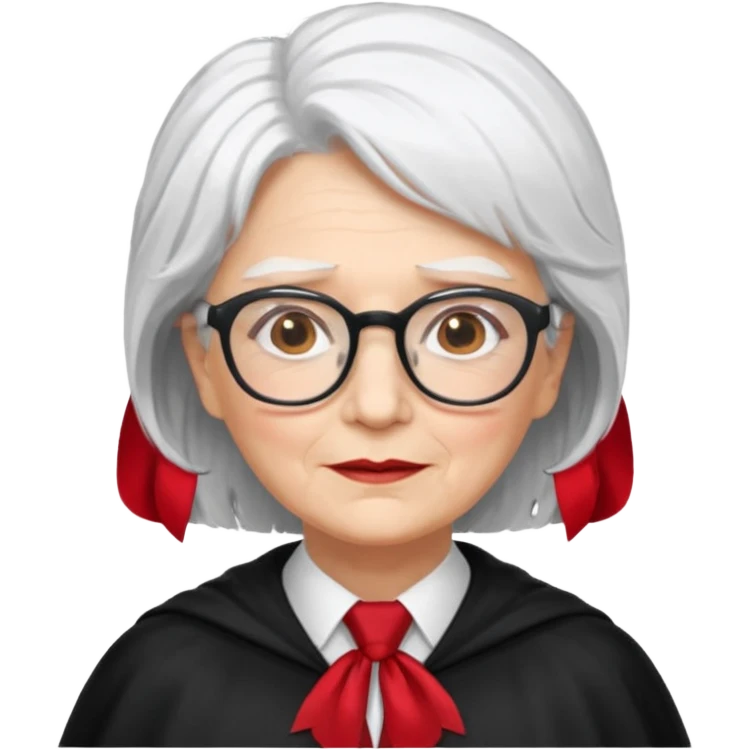 An older woman with glasses and white hair, in a red tie and black cape (might resemble Professor McGonagall). emoji