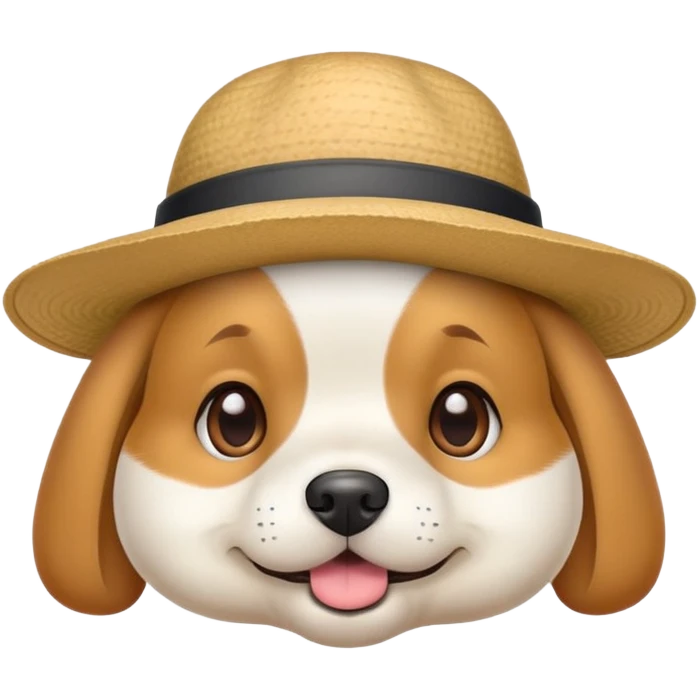 cute dog with hat emoji