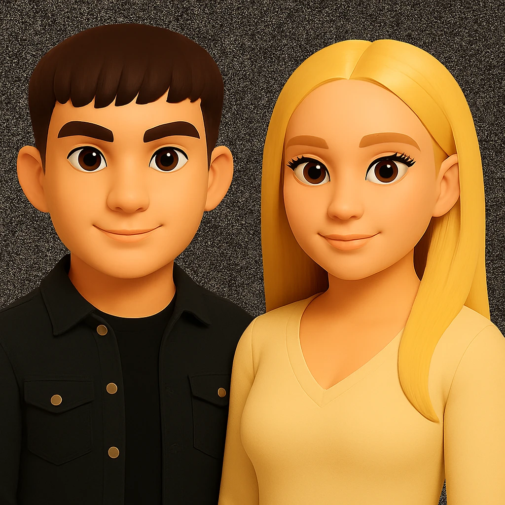 Keep the image as is but slightly space the people apart from each other. Preserve the current style and background exactly. emoji