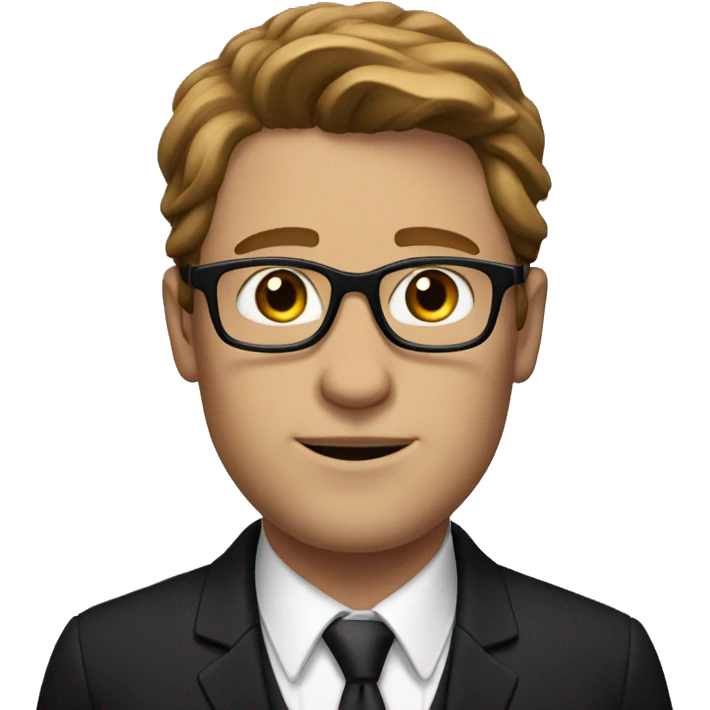 white man with brown hair and glasses in tuxed emoji