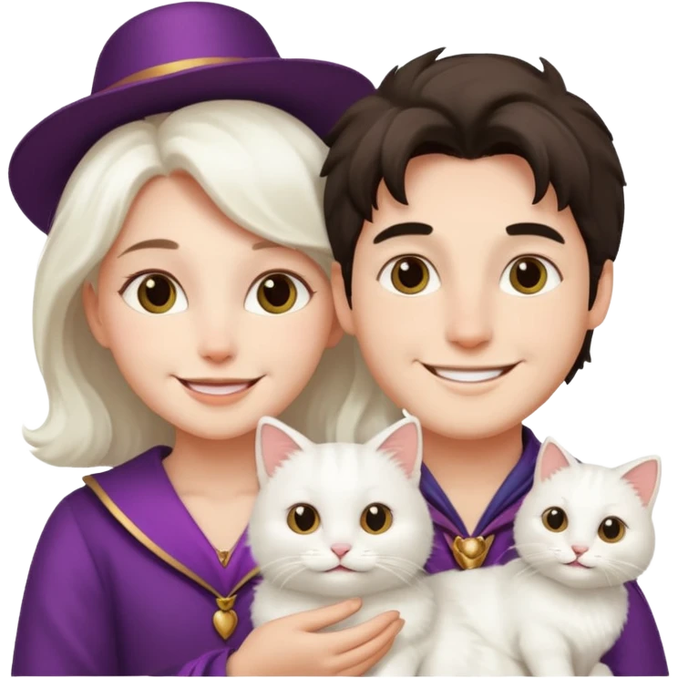 Youmagician couple and their pet cat emoji