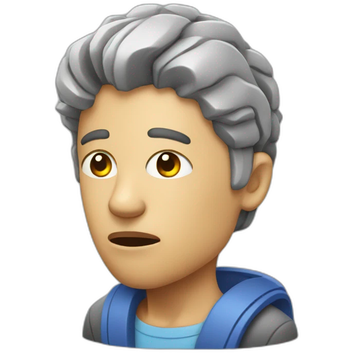Programmer with brain muscle strained emoji