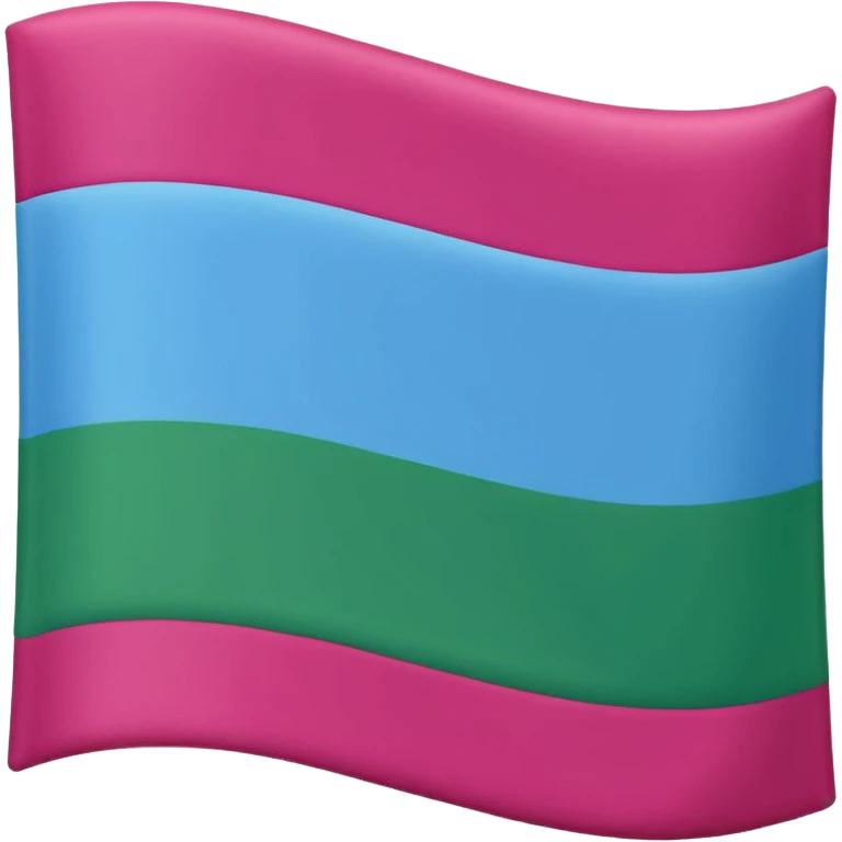 flag with three horizontal stripes: blue on top, raspberry (deep pinkish-red) in the middle, green on bottom, simple and bold emoji