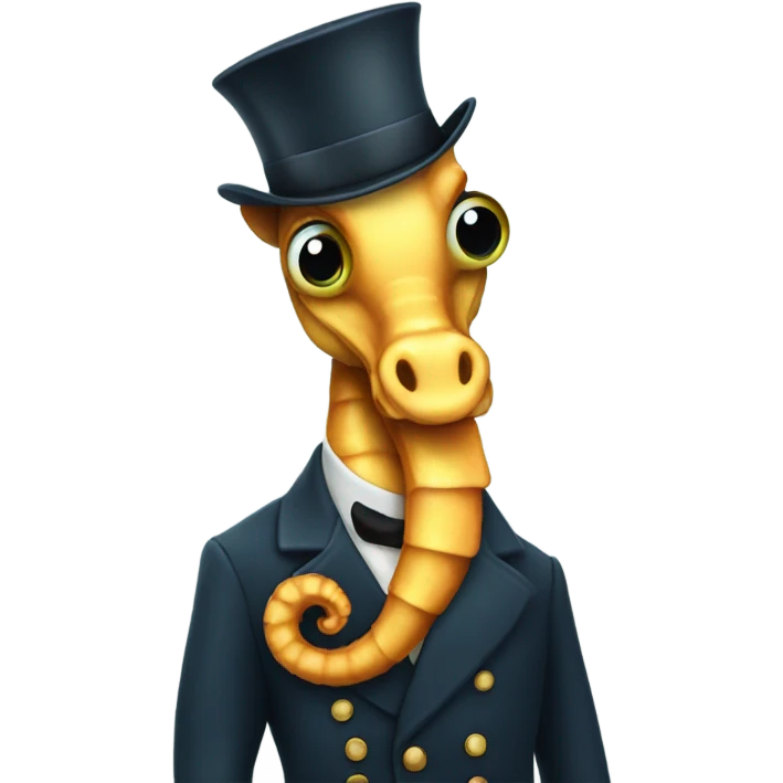 Seahorse wearing a monocle  emoji
