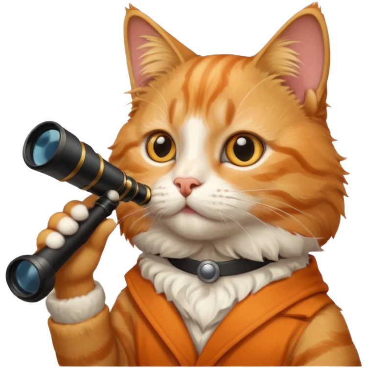 Cat have a telescop emoji