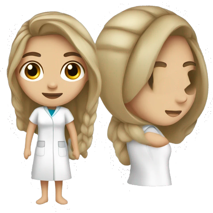 Mujer con unifome medico negro y que sea rubia la bata negra emoji