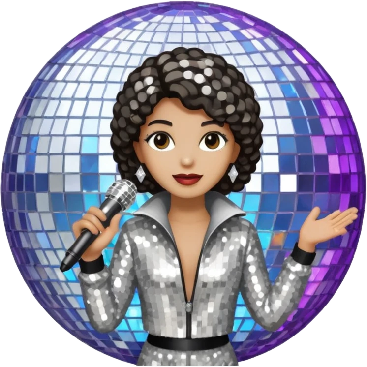 I want these emojis 💎🎤🪩❄️ in one frame with the number 17 emoji