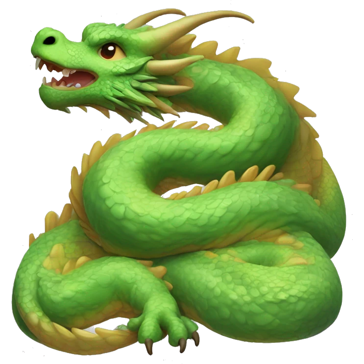 realistic chinese earth dragon curled up sleeping emoji