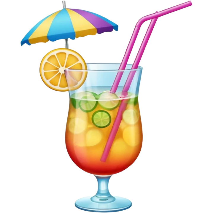beach cocktail emoji, with a straw emoji