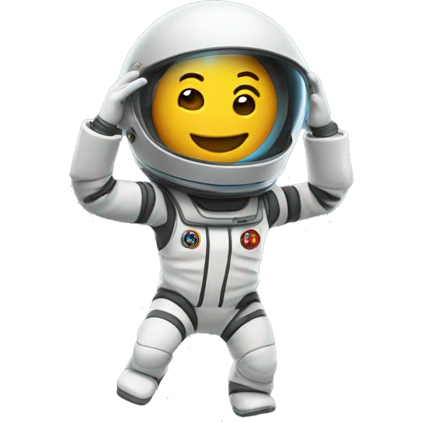 un atronauta haciendo el dab emoji