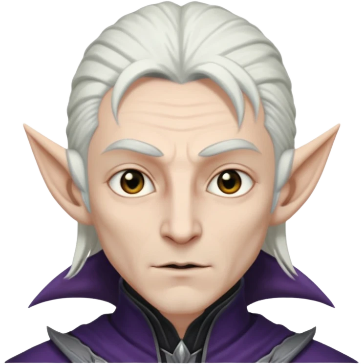 dark elf man, white hair emoji