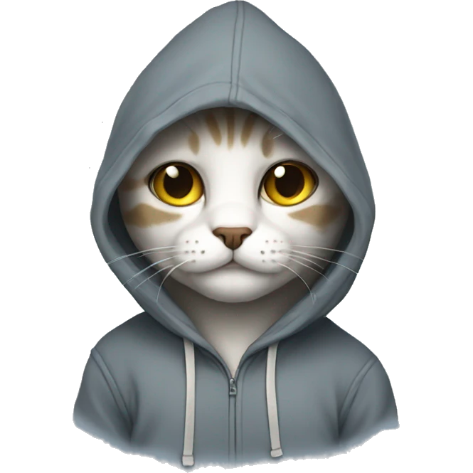 Cat wearing a hoodie emoji