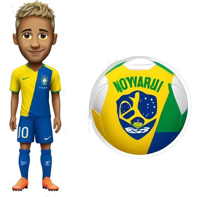 Realistic Emoji from the Soccer Player Neymar Jr. with Brazil Soccer Shirt emoji