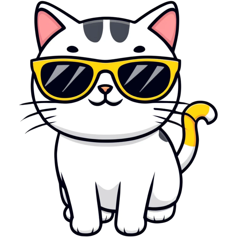 Cat with sunglasses emoji