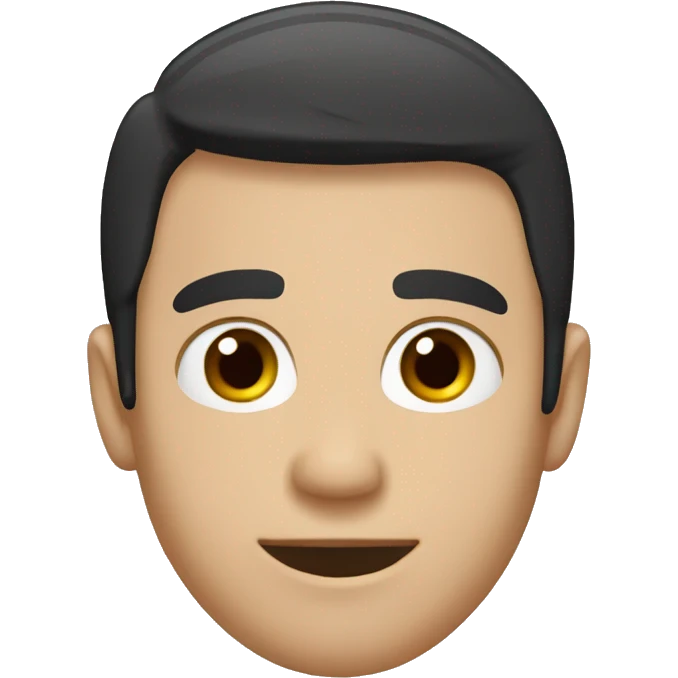 guy, short black hair, brown eyes, adult, no mustache, no beard, shoulder-length emoji