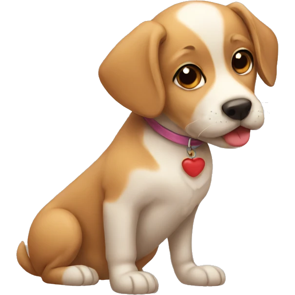 Kissing dog emoji