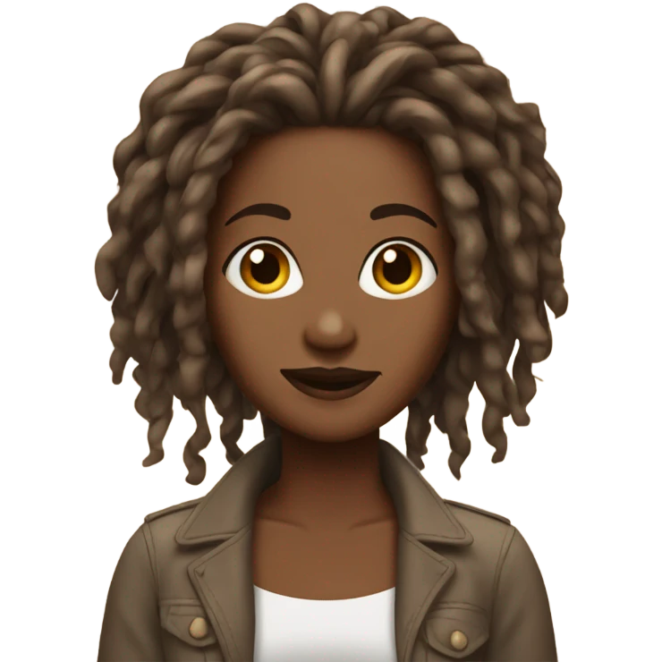 Brown beauty with locs emoji