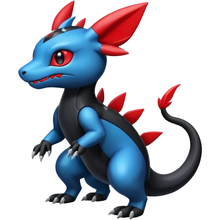 Cute Shiny Guilmon-Salandit-Umbreon-Fakémon-hybrid-creature (full body)  emoji