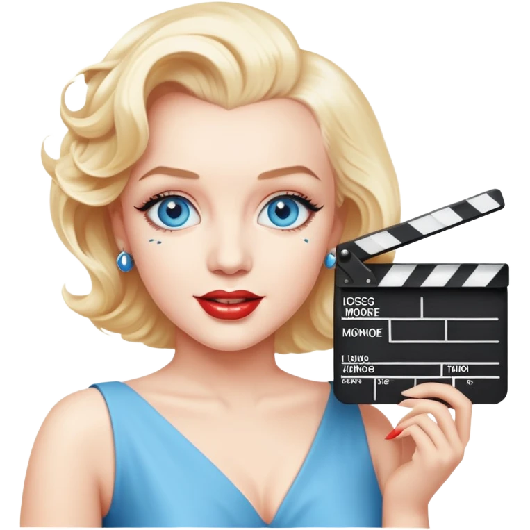 Blue eyes, Marilyn Monroe holding the clapperboard emoji