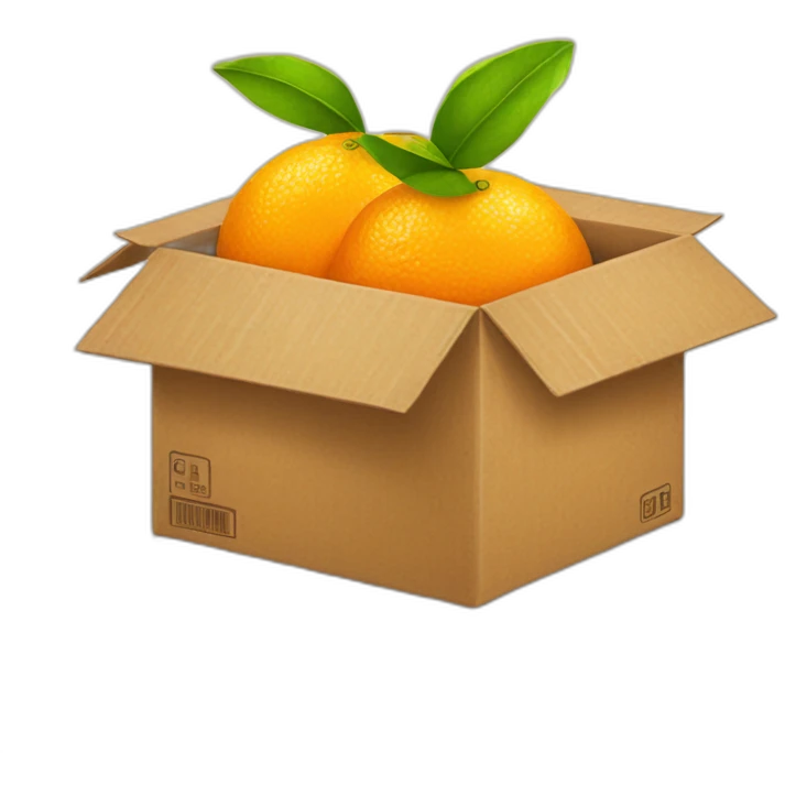 cardboard box of citrus emoji