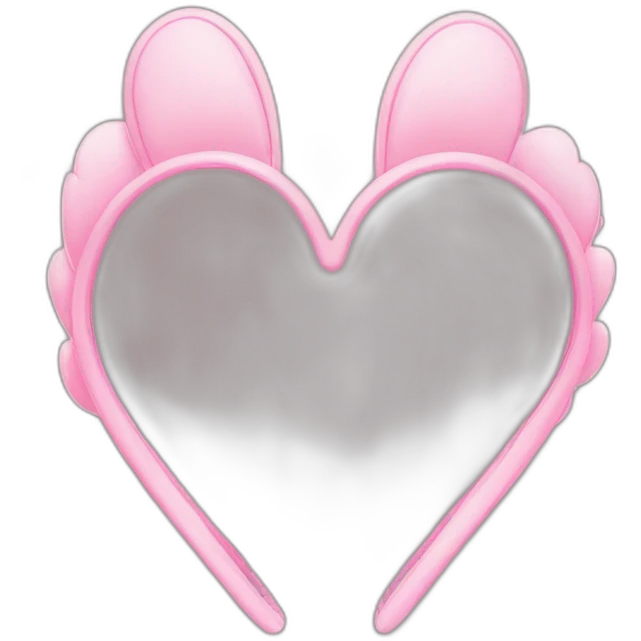 Heart shaped hairband,Thin and short bunny ear, pink color emoji