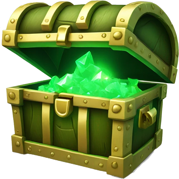 open Green treasure chest with green light coming out emoji