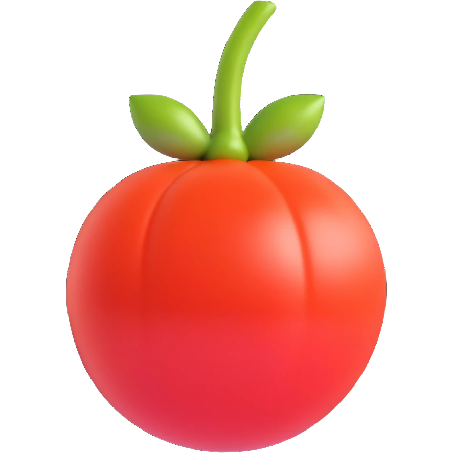 realistic shiny tomato emoji
