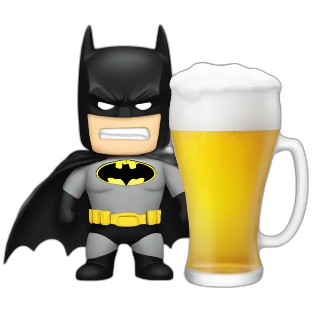 Batman drinking a beer emoji