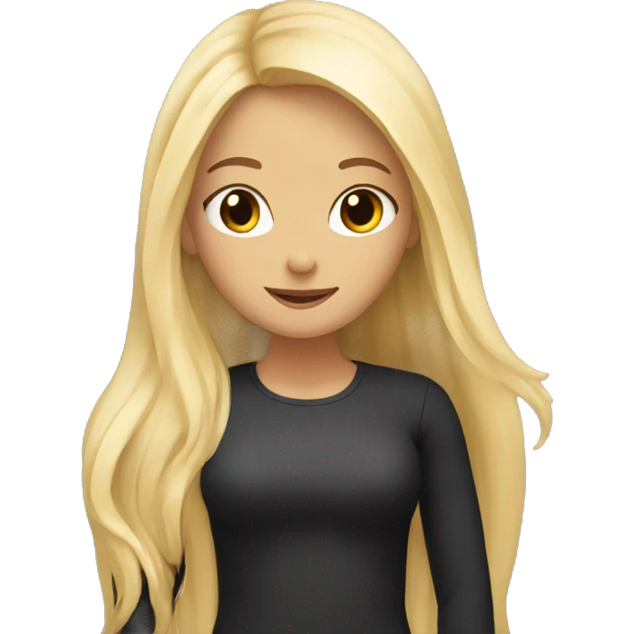 girl with black long hair hug girl with blond long hair emoji