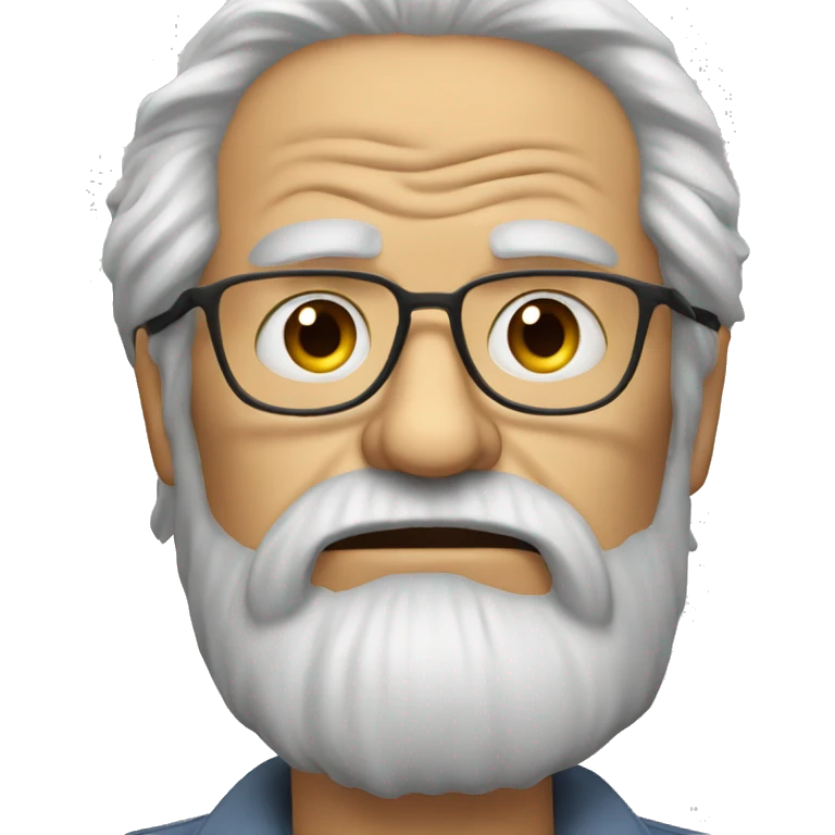angry old man long hair beard glasses emoji
