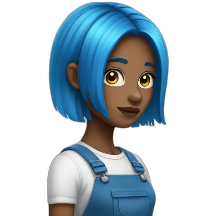 blue hair girl emoji