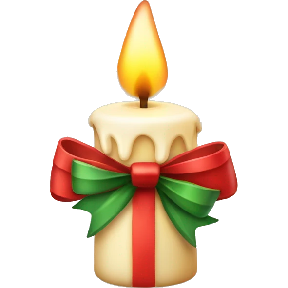 Christmas candle with red bow emoji