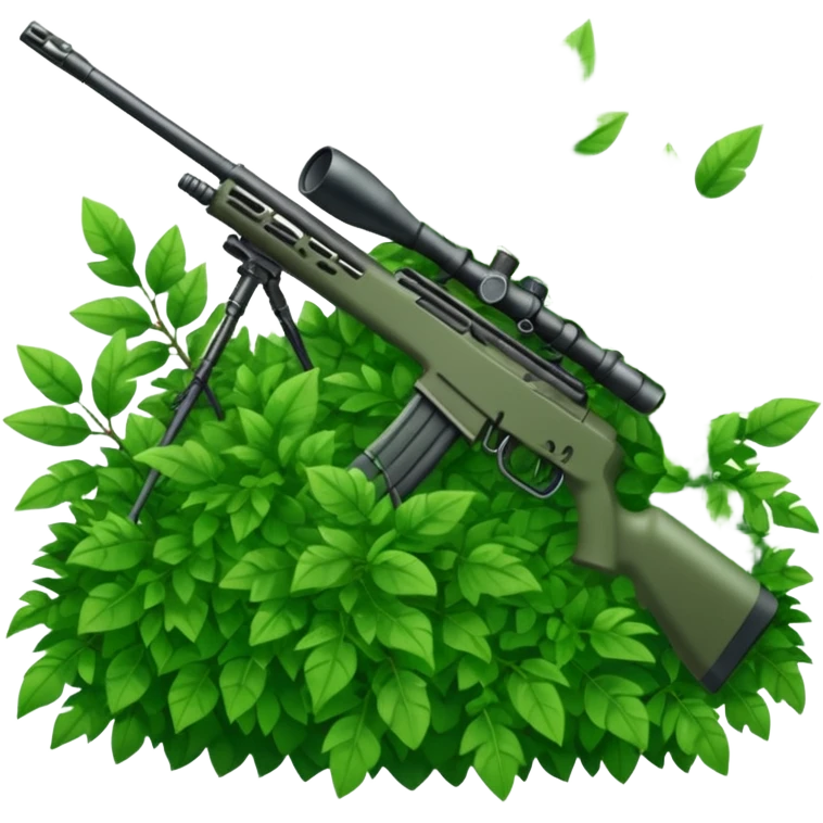 long sniper in a big bush emoji