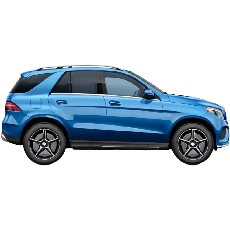 super simple pure side view black Mercedes GLE SUV minimal details compact rounded blue-tinted windows emoji
