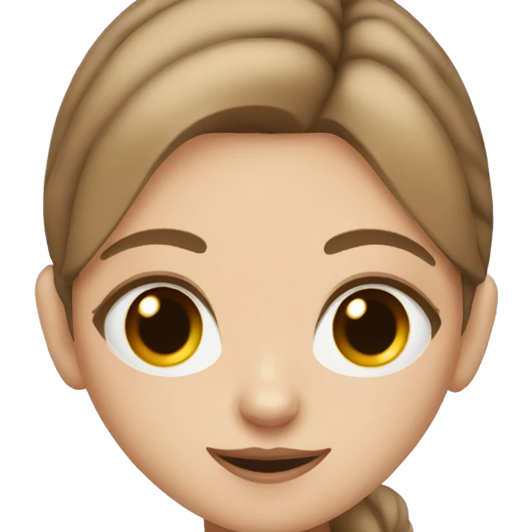pale light brown haired girl with brown eyes and a black cat emoji