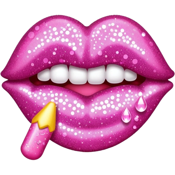 glitter pink kiss  emoji