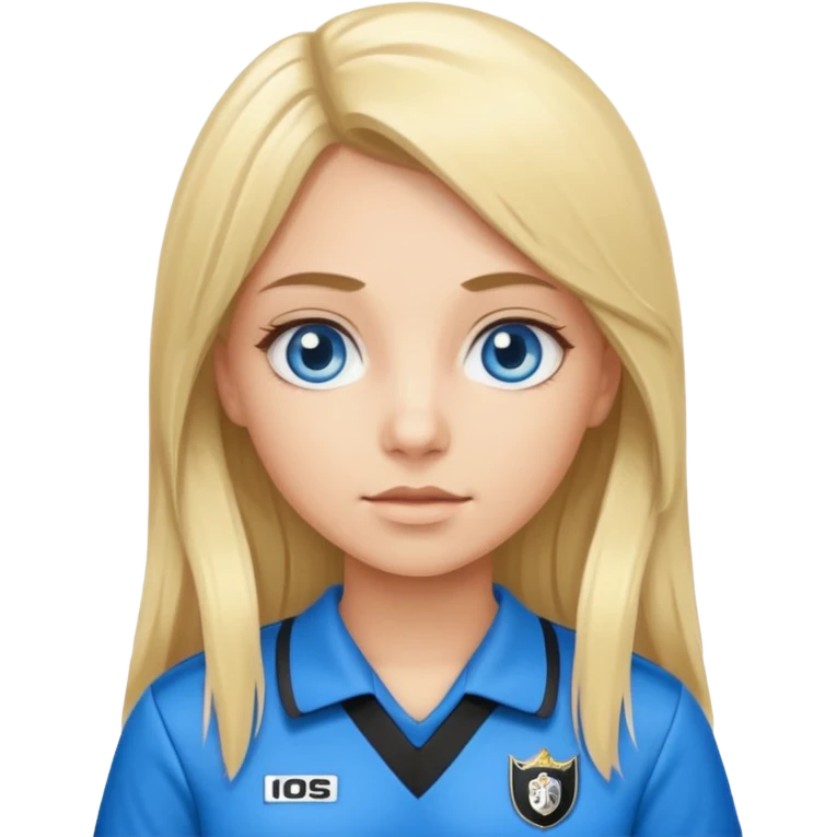 blue eyes blonde girl IN REFEREE UNIFORM LONG HAIR emoji