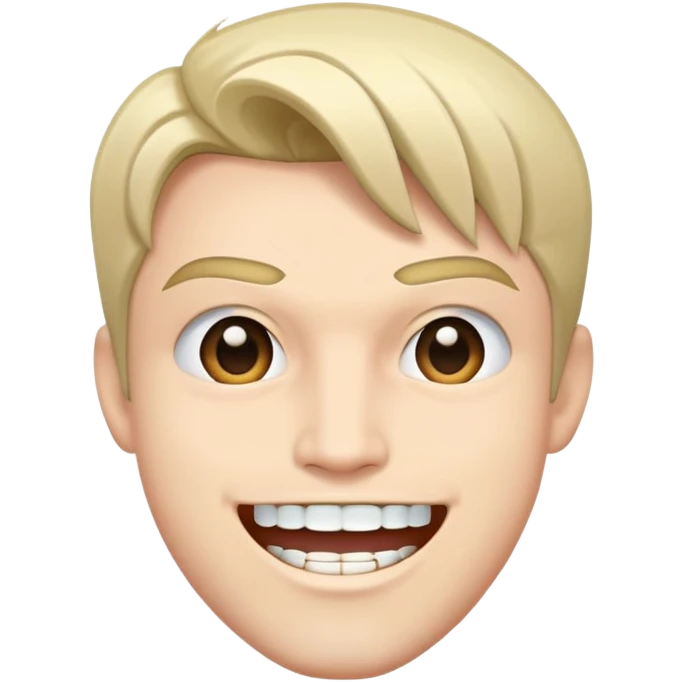 Super idol with a straight face but his upper teeth are sticking out and the background is gray emoji