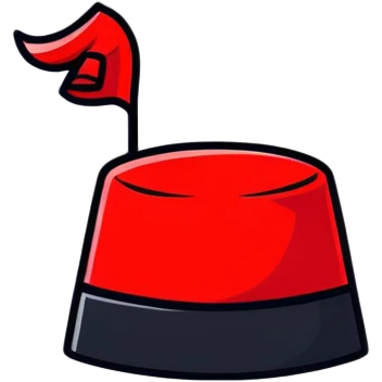 cartoonish sticker of a fez hat emoji