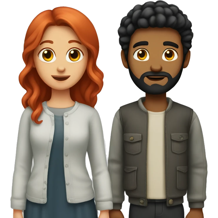 “A red-haired girl with her black-haired boyfriend with a beard” emoji