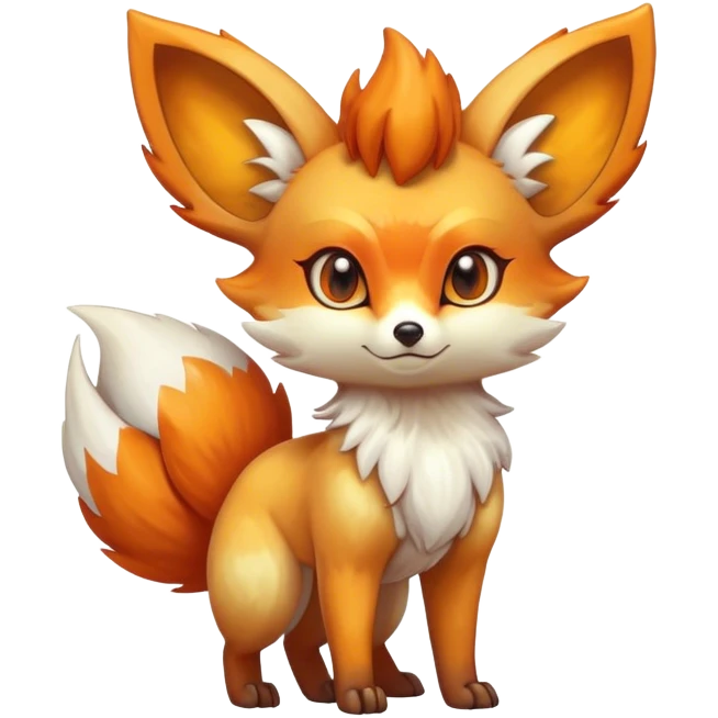 Shiny Fennekin-Vulpix-fusion-hybrid full body emoji