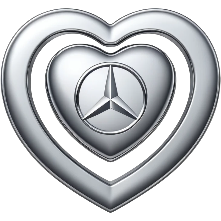 heart shaped Mercedes logo emoji
