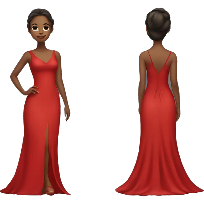 Girl wearing a long red gown emoji