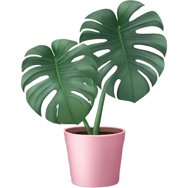 violet Monstera flower in a pink-colored pot emoji