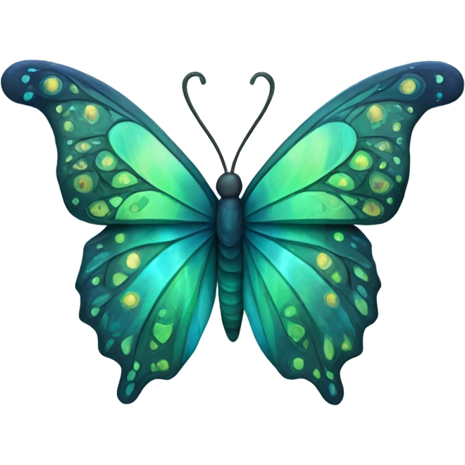 blue green butterfly emoji