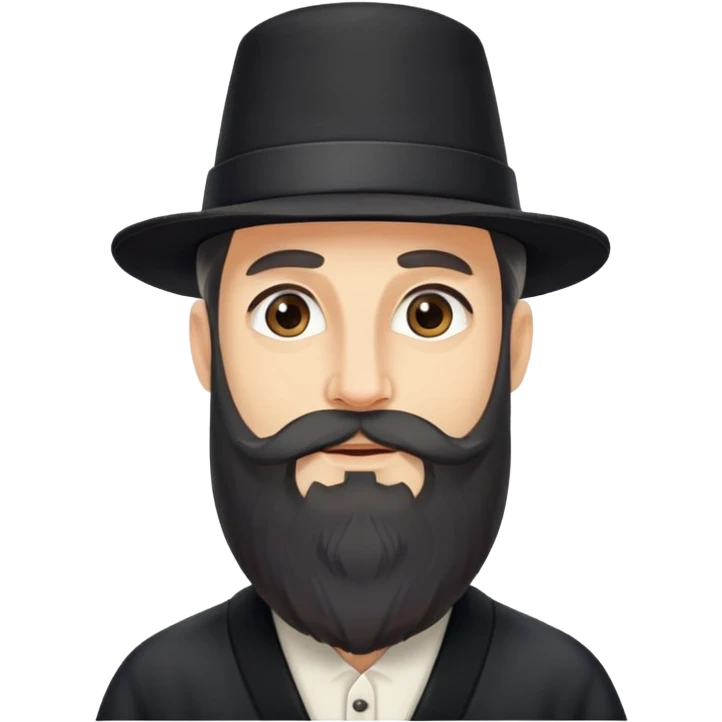 Jewish man with beard, payot, black hat, traditional clothing emoji