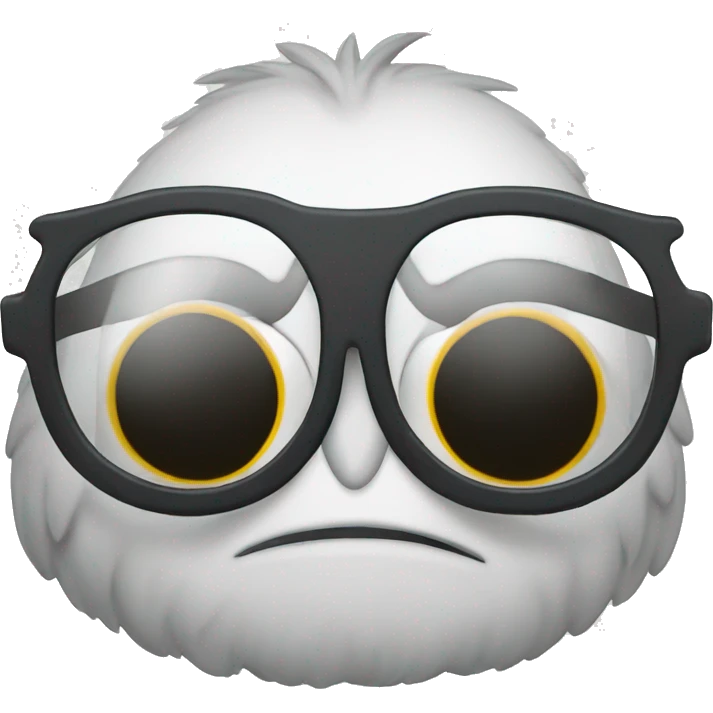 búho con lentes pensativo emoji