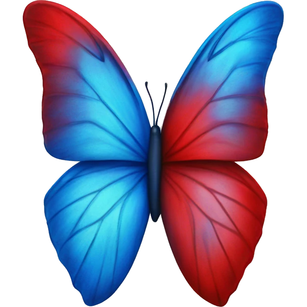 Red heart blue butterfly  emoji