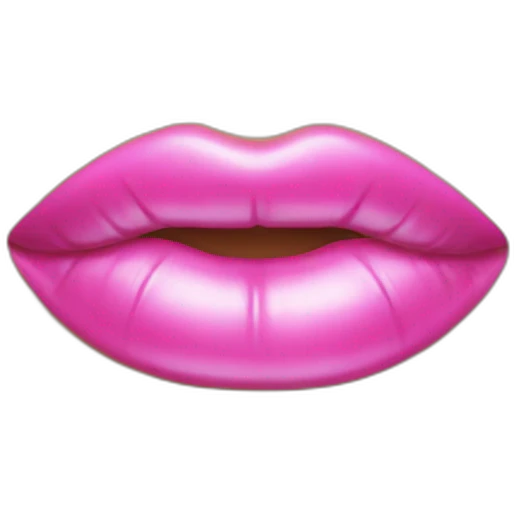 big glossy juicy pink lips emoji